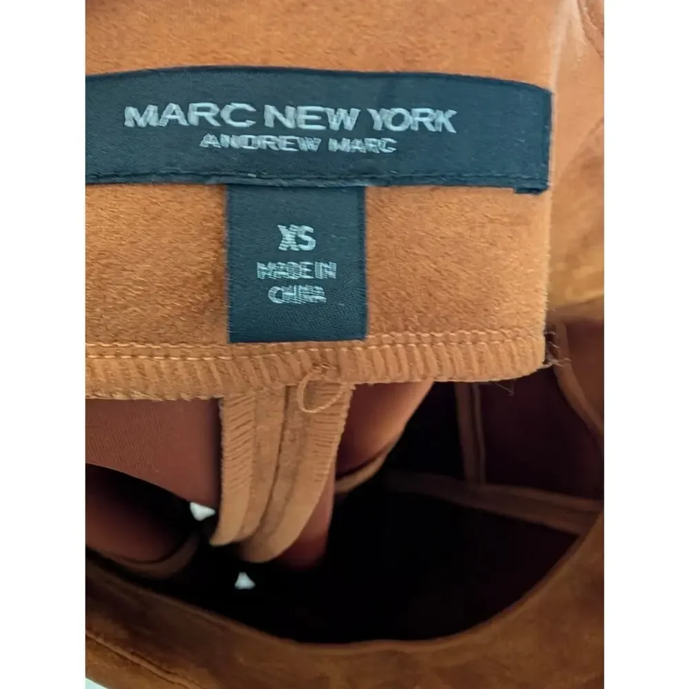 Marc New York Andrew Marc Women Skirts, Caramel Brown Faux Suede Pencil Skirt XS